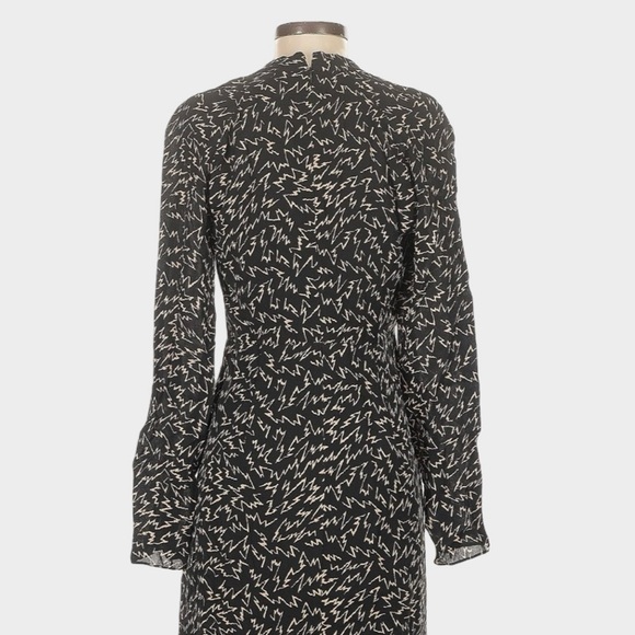 Reiss Julia NWT Black Zigzag Print Plunge Mini Dress Size 4‎ - Picture 9 of 16